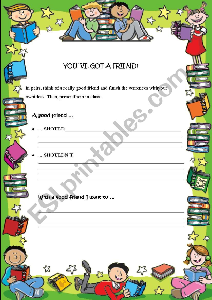 You`ve got a friend! worksheet